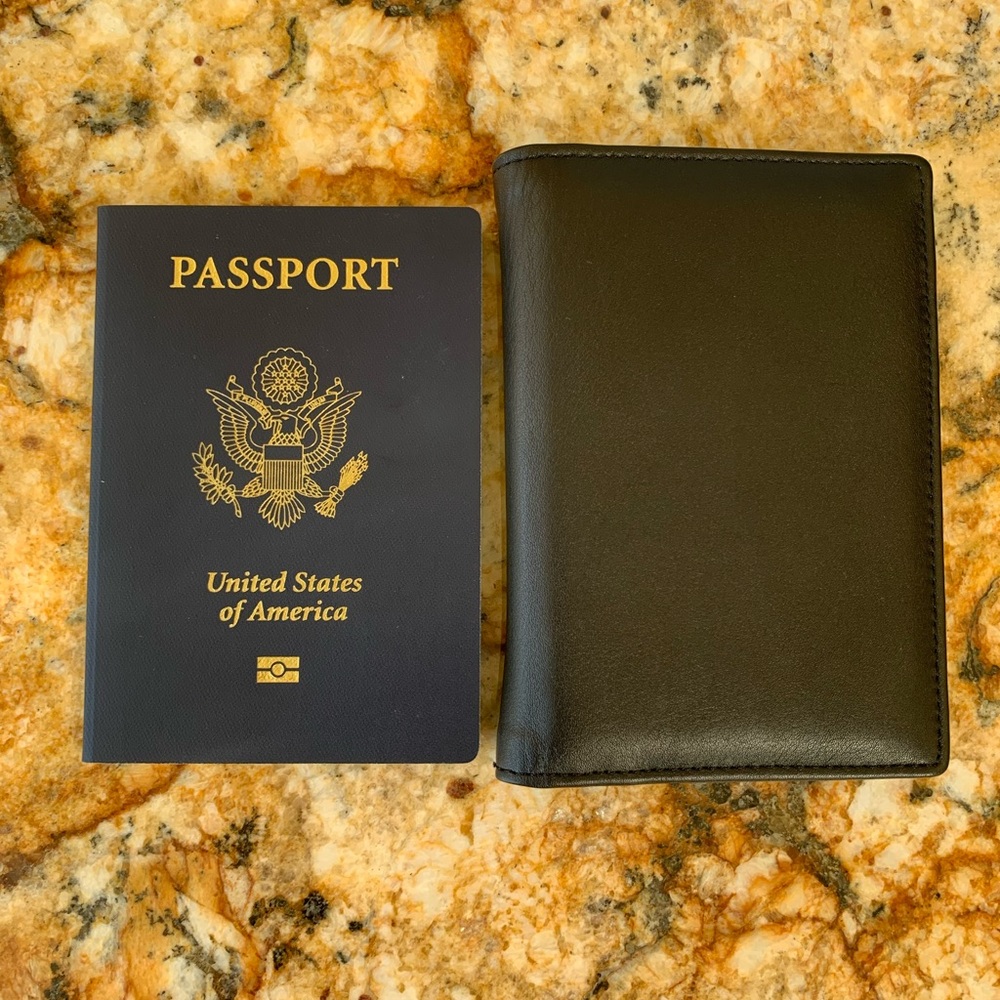 Genuine Leather RFID Blocking Passport Holder Wallet